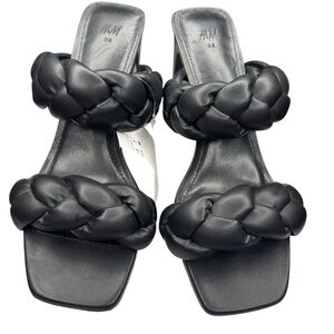 NWT Elegant Black Braided Women's Heels